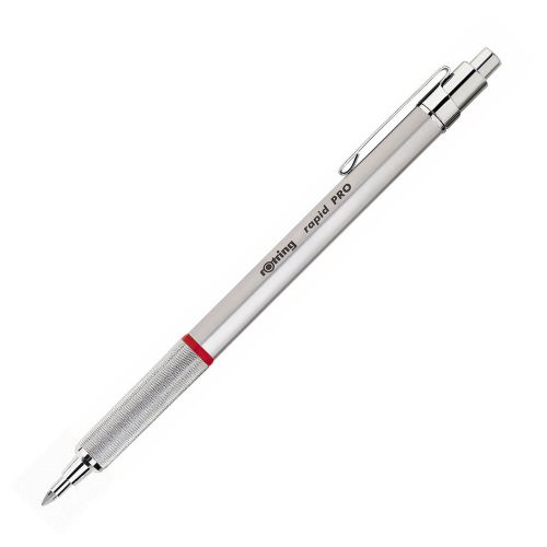 Rotring rapid pro medium point retractable ballpoint pen chrome for sale