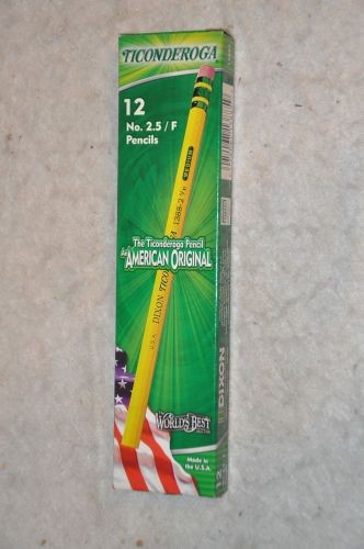 12~ticonderoga woodcase pencils - # 2.5 pencil grade - black lead - (13885) for sale