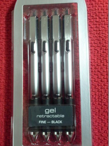 New TUL Gel Retractable Pen Fine 0.5 mm Black 4 pack Comfort Grip / IMMED SHIP!