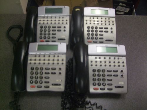 Lot of (4) NEC DTerm 80 DTH-16D-1 (BK) TEL Display Digital Telephones 4S