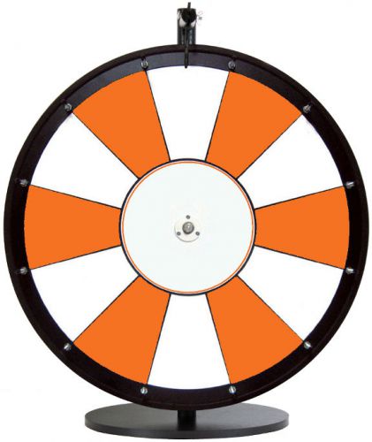 24&#034; orange and white promotional dry erase trade show prize wheel for sale