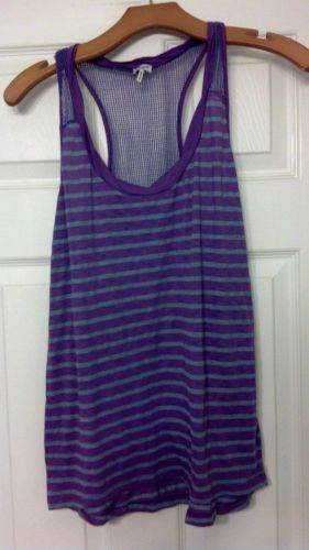 Splendid Purple Striped Tank Top/Cami L 8/10, MESH BACK, Soft Pima Cotton shirt