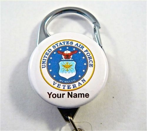Us air force veteran carabiner id badge, retractable reel keys,dr.nurse,er for sale