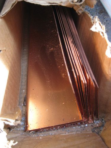Copper drip edge/flash, c 6, 16 0z,10&#039; lengths, 3&#034;x3&#034; w/3/8 lip, 15 pcs a box, for sale