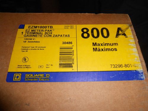 SQUARE D EZM1800TB EZMETER-PAK TERMINAL BOX 120/240 VOLT