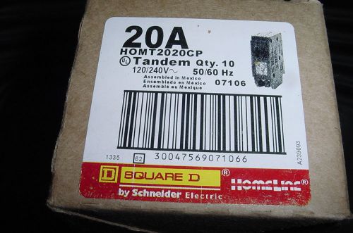 NIB 10/PACK SQUARE D BY SCHNEIDER HOMT2020CP HOM TWIN TANDEM CIRCUIT BREAKR