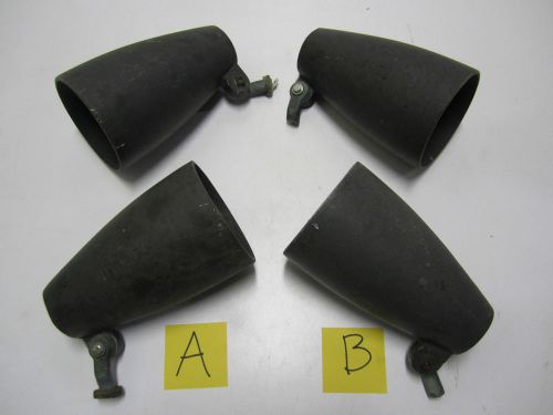 Pair(2)Vtg Industrial Metal Bullet/Cone/Torpedo Shade Flood/Spot/Accent Light(A)