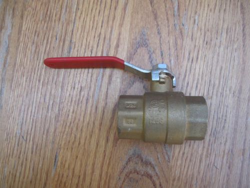 Used 1 inch Brass &amp; Stainless Steel Full Port Gas Ball Valve, 600WOG, Excellent