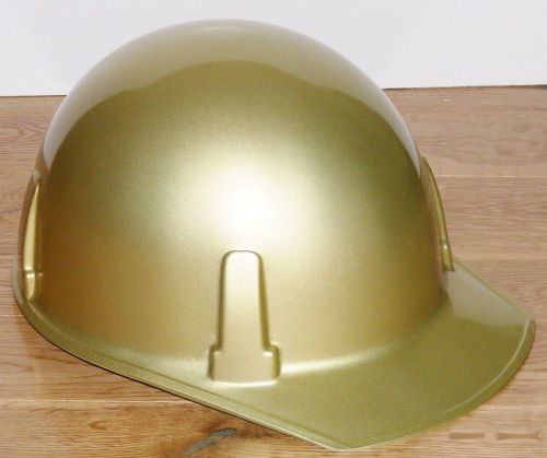 Vintage nos new gold shockguard msa hard hat ansi z89.1 1981 class b mine safety for sale