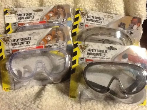 4 NEW SAFETY GOGGLES, SEI CERTIFIED WITH VENTILATION