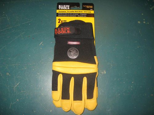 New  KLEIN TOOLS Journeyman Pro Leather Work Gloves # 40044  Size Extra Large