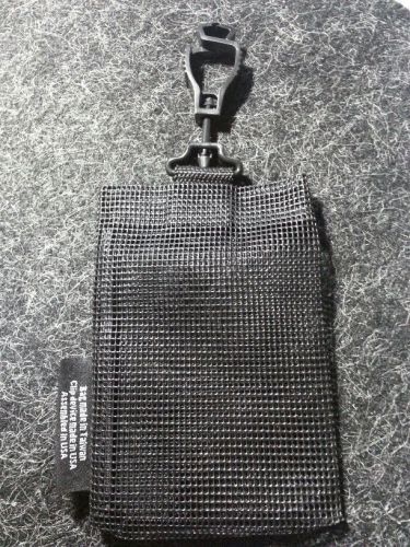 Black utlity mesh bag with glove guard clip for work great safety item 3&#034; x 5&#034; for sale