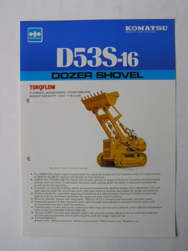 KOMATSU D53S-16 Dozer Shovel Brochure Japan