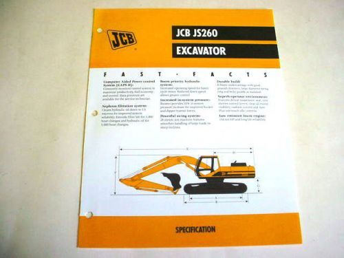 JCB JS260 Excavator Brochure