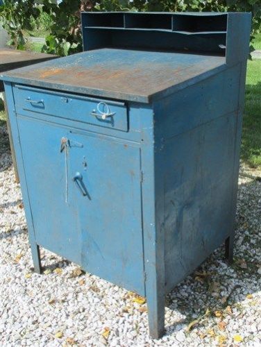 Foreman desk metal office factory cabinet industrial age kitchen counter island for sale