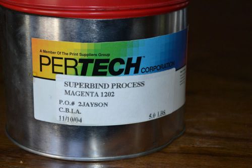 Superbind Process magenta 1202 Printing Ink Pertech Sealed 5 lbs Can
