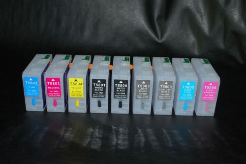 Refillable cartridges for epson stylus pro 3800 80ml (9 colors) us fast shipping for sale