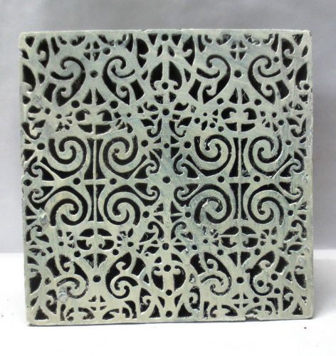 INDIAN WOOD HAND CARVED TEXTILE PRINTING FABRIC CLAY BLOCK STAMP DEEP PATTERN