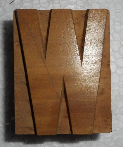 Vintage Letterpress Letter &#034; W&#034; Wood Type Printers Block Collection.B776