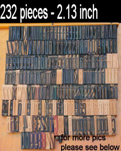 letterpress wood printing blocks 232pcs 2.13&#034; tall alphabet type woodtype ABC