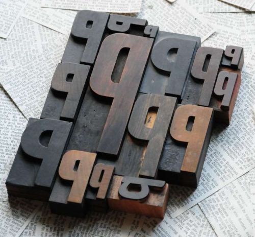 PPPPP mixed set of letterpress wood printing blocks type woodtype wooden printer