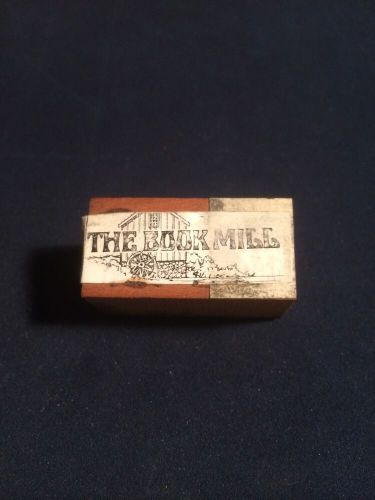 VINTAGE LETTERPRESS | THE BOOK MILL STORE LOGO BRAND MARK | PRINT BLOCK