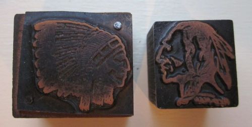 Two Indian printing blocks - Chief &amp; Brave (Red Man) - Exc. - NR