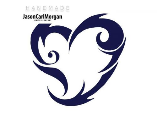 JCM® Iron On Applique Decal, Tribal Heart Navy Blue