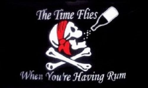 The Time Flies When You&#039;re Having Rum Pirate Flag 3x 5&#039; Indoor Outdoor Banner
