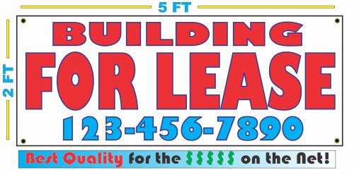 BUILDING FOR LEASE w/ Phone Banner Sign Custom Phone # Number NEW LARGER SIZE