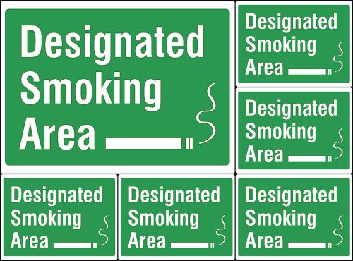Designated Smoking Area Apartment Complex Office Warehouse Store Sign 6 Qty s163