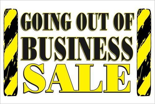 Going Out of Business Sale Vinyl Banner /grommets 2ft x 3ft made in USA  rv23