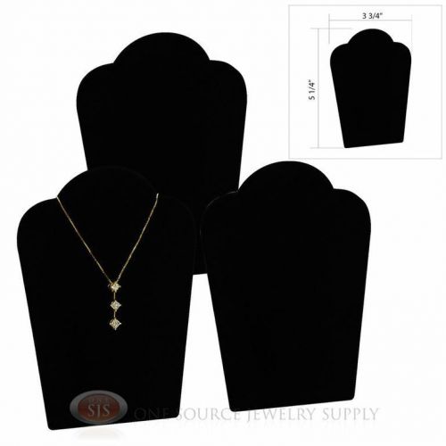(3) 5 1/4&#034; Black Velvet Padded Pendant Necklace Display Easel Presentation
