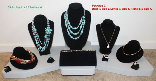 Jewelry vendor showcase display form riser risen platforms leatherette nickel pc for sale