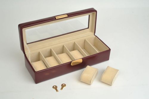 Watch Box Collector Collection Jewelry Case For 6 Watch Watches Leather