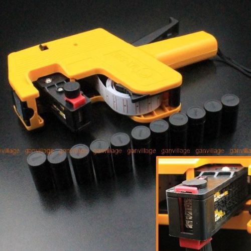 MX-5500 8 Digits Price Tag Tagging Gun Labeler Labeller Yellow Labels + 11 Ink