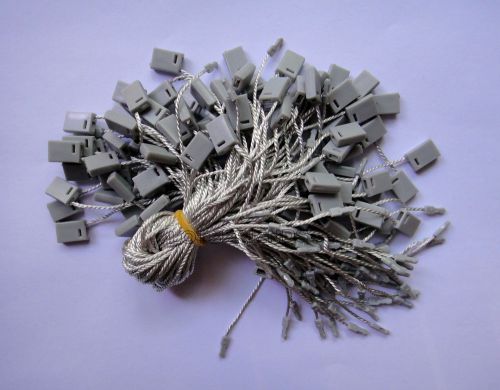 1 bag silver grey hang tag string plastic snap lock pin loop fastener hook ties for sale