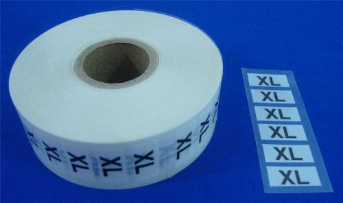 500 Wrap Around Clothing &#034; XL &#034; Size Labels Self-Adhesive Retail Store Supplies