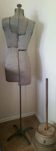 Antique early dress form mannequin primitive industrial sewing