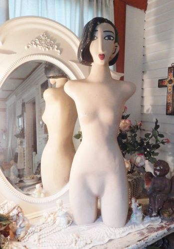 Amazing Chic Vtg Antique Store Mannequin Woman Body Statue Art Deco Look 41&#034; WOW
