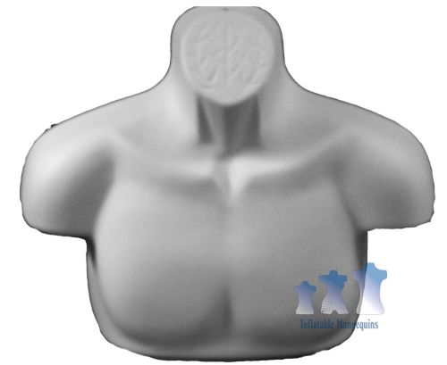 Male upper torso form  - hard plastic, white for sale