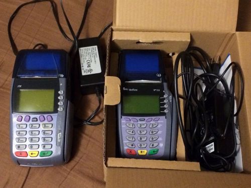 lot pair of 2 Verifone Omni credit card readers 5100 &amp; 3750 one has box &amp; power!