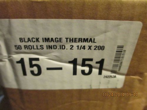 2  1/4 &#034;  x 200 Black Image Thermal Rolls 50 rolls  15-151