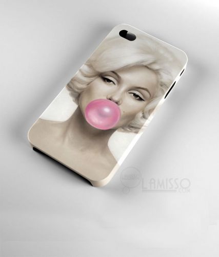 New Design Marilyn Monroe Pink Bubble Gum 3D iPhone Case Cover
