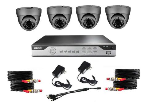 Zmodo 8 channel 960h security dvr&amp;qr-code remote access w/4x 800tvl dome camera for sale