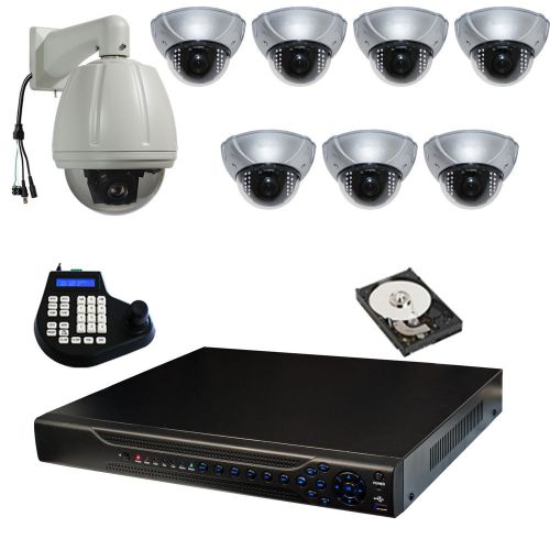 Cctv 8ch dvr camera security diy kit 264x zoom ptz, 7x dome, 2tb hdd, controller for sale