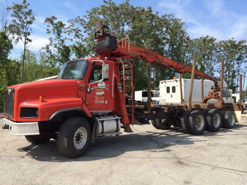 2006 international paystar tri axle log truck, w/ serco 8500 log loader