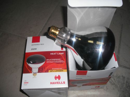 6 ea (6)Red ea 250 Watt Heat Lamp INFRARED Lt bulb