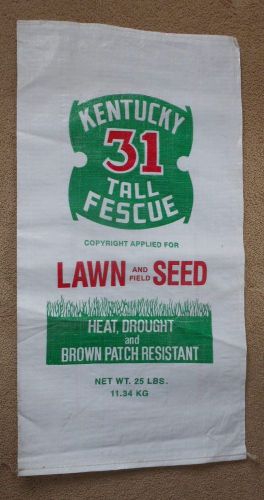 KY31 Tall Fescue Seed Sack Poly woven, 25 lbs, new