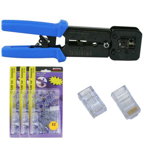Platinum tools 100054 ez-rjpro hd crimp tool, jar ez-rj45 cat5/5e 150 connectors for sale